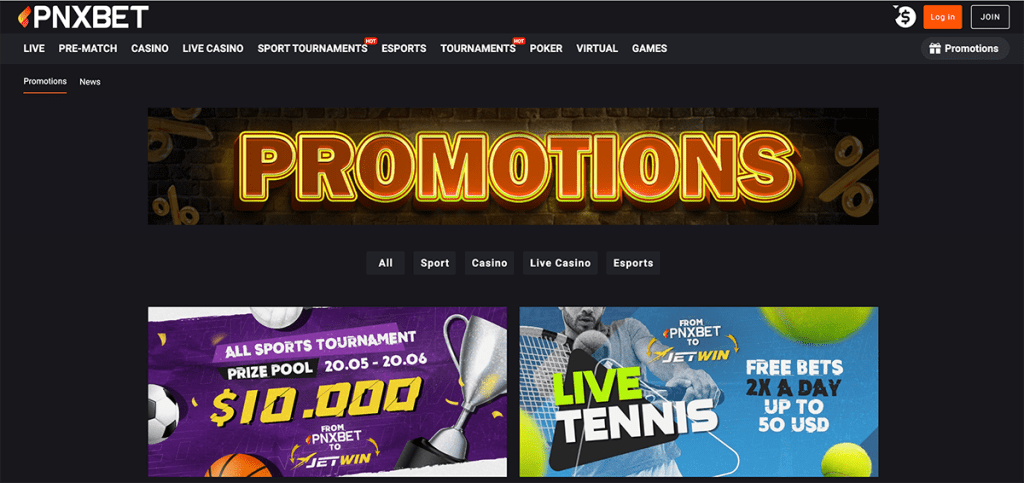PNXBET Promotions and Bonuses