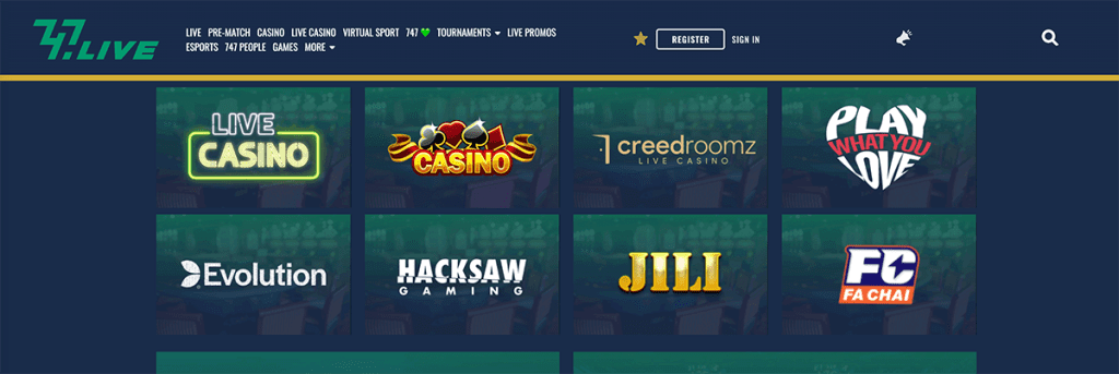 747 Live Casino Official Website